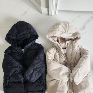 Set of kids puffer jackets